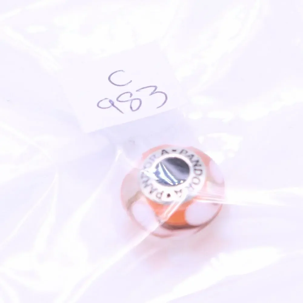 Authentic PANDORA Retired Orange Swirls Glass Charm